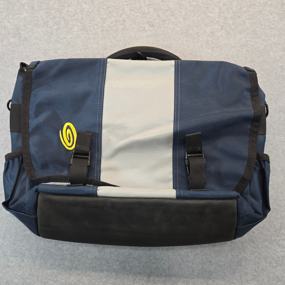 Timbuk2 Messenger Bag Navy Blue Grey Padded Laptop Compartment Commuter Travel